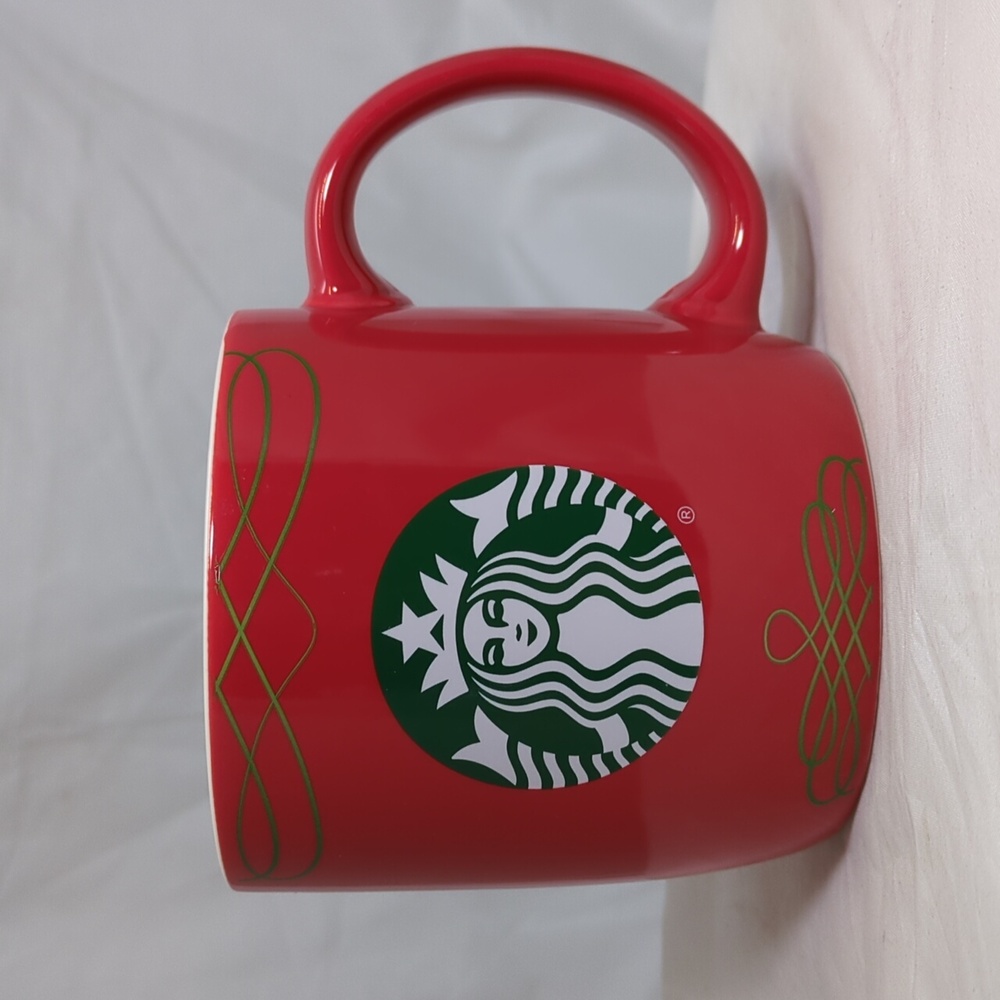 Starbucks Holiday Mug 18 Oz Red Green Swirld